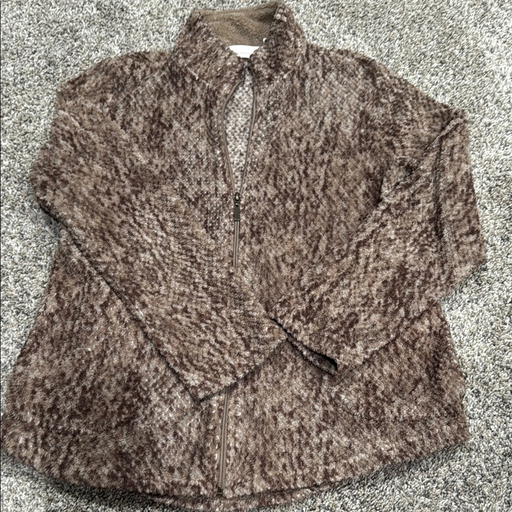 Brown Textured Women's Jacket